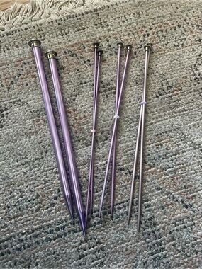 Set of Metallic Lavender Knitting Needles